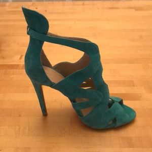 Zara aqua blue heels.